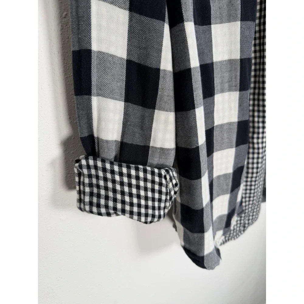 Ralph Lauren Shirt Men's Double-Faced Buffalo Plaid Black Cream Sz M SOFT!